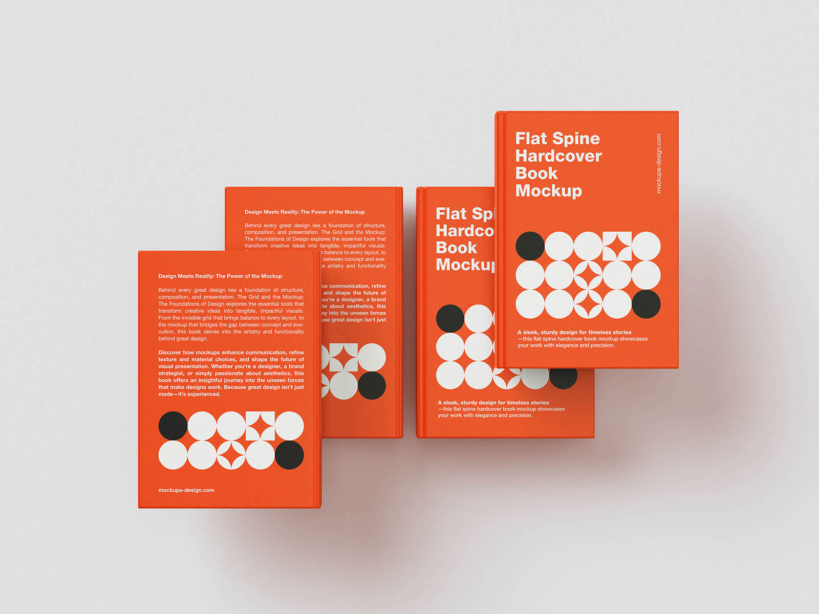 Free Flat Spine Hardcover Book Mockup