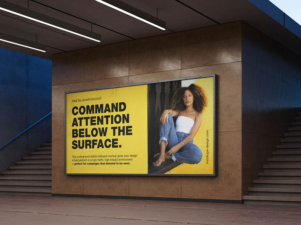 Free Underground Billboard Mockup