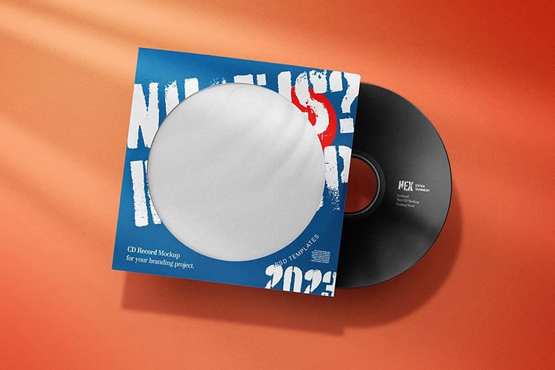 Free Bold Orange CD Mockup