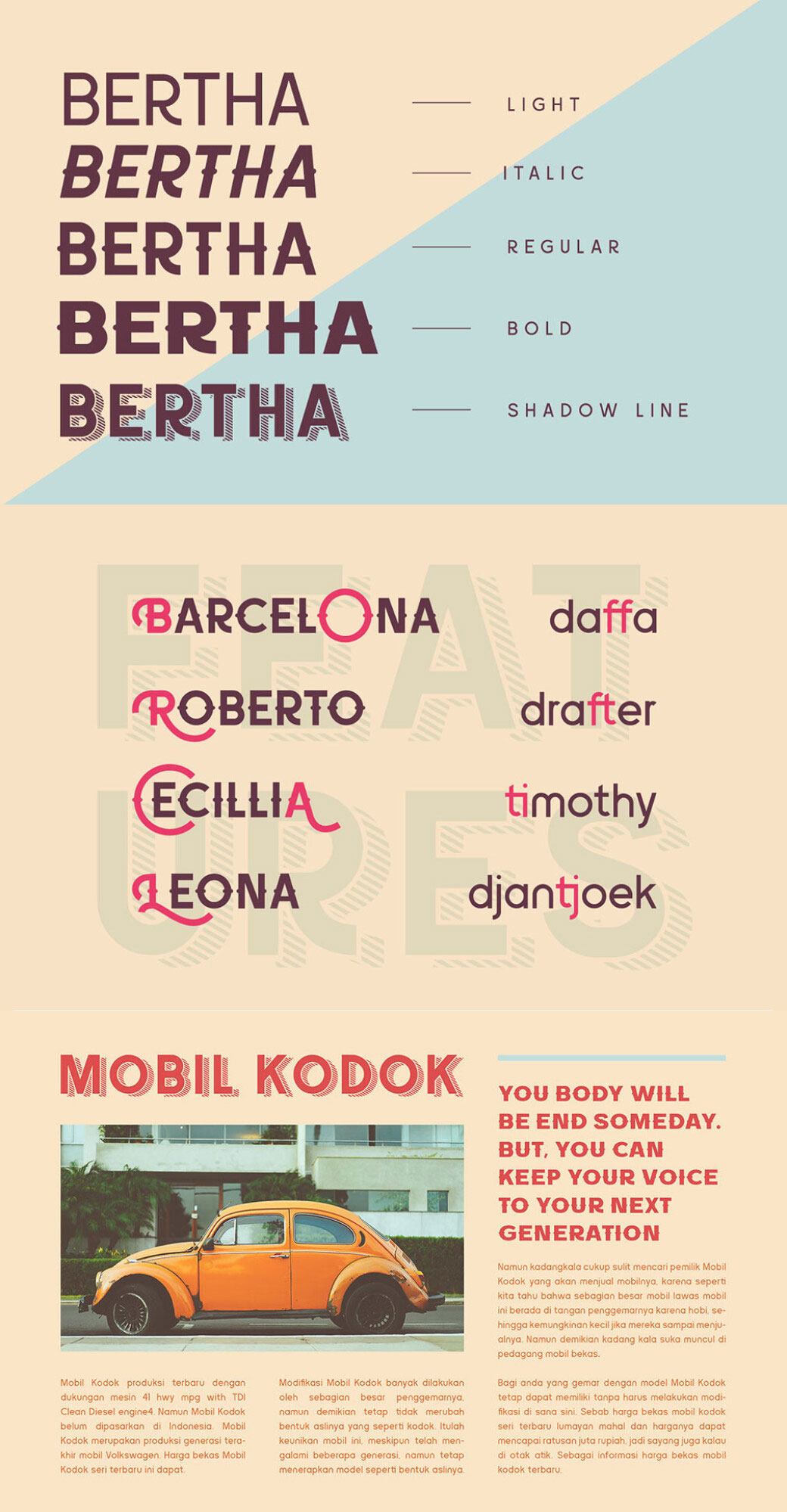 Free Bertha Font Family Free Bertha Font Family