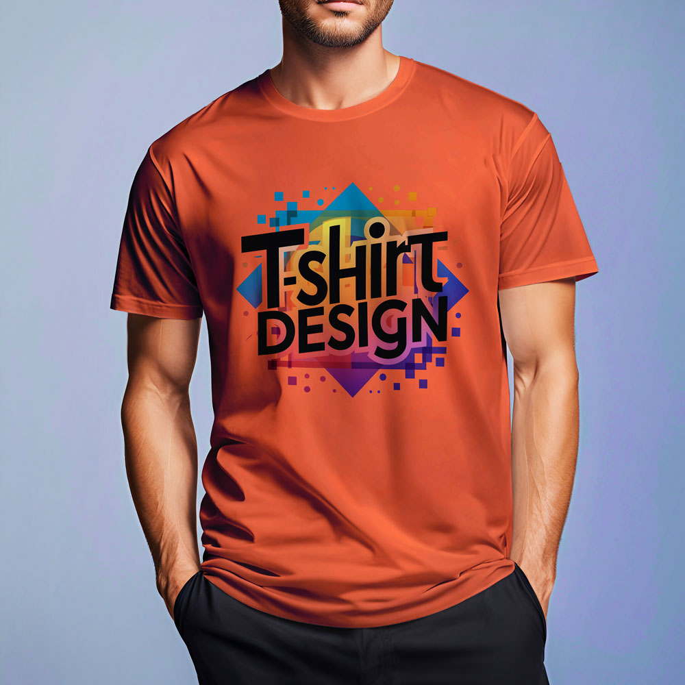 Free Standing Man T-shirt Mockup