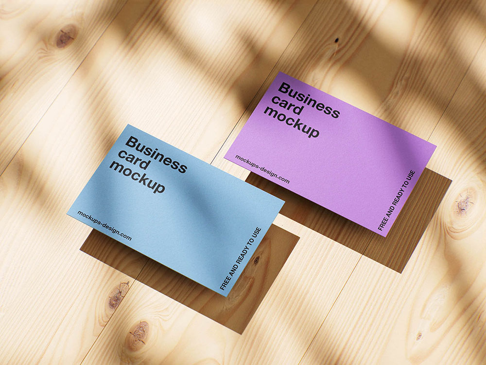 Free Wood Panels Business Card Mockup