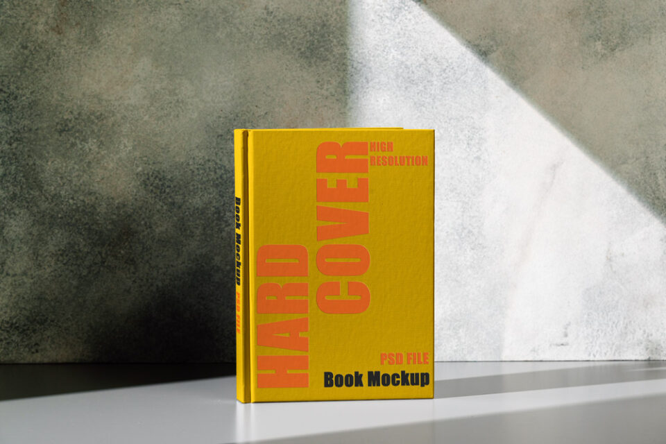 Free Standing Hard Cover Book Mockup | Mockuptree