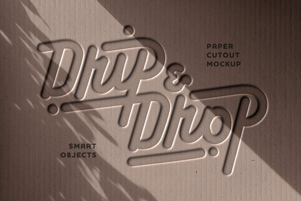 Free Debossed Cardboard Logo Mockup