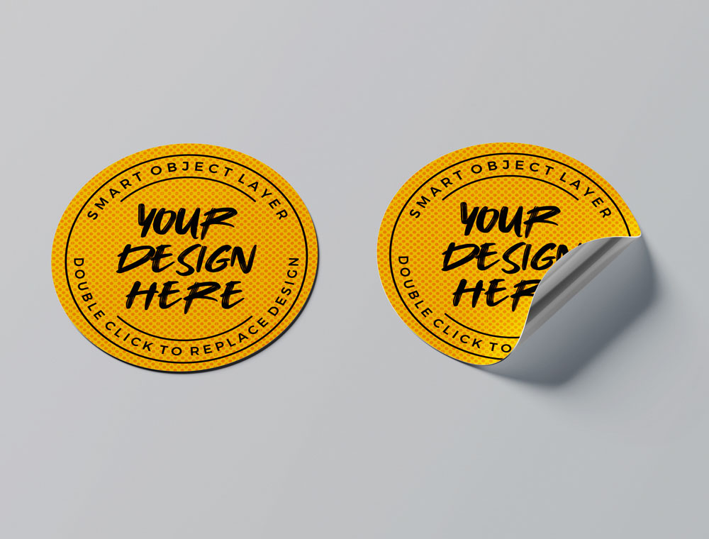 Free Round Sticker Mockup