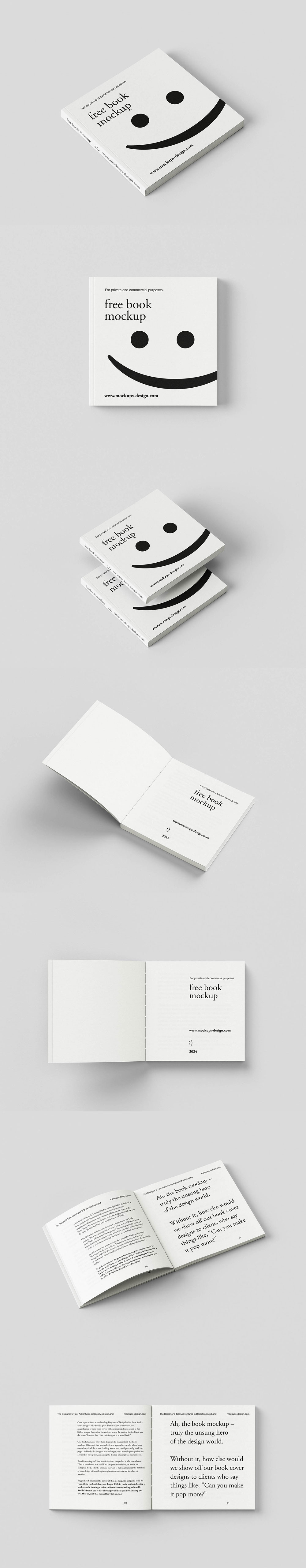 Free Minimal Square Book Mockup