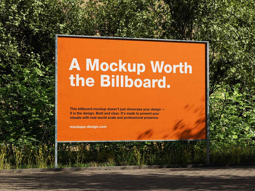 Free Realistic Outdoor Billboard Mockup