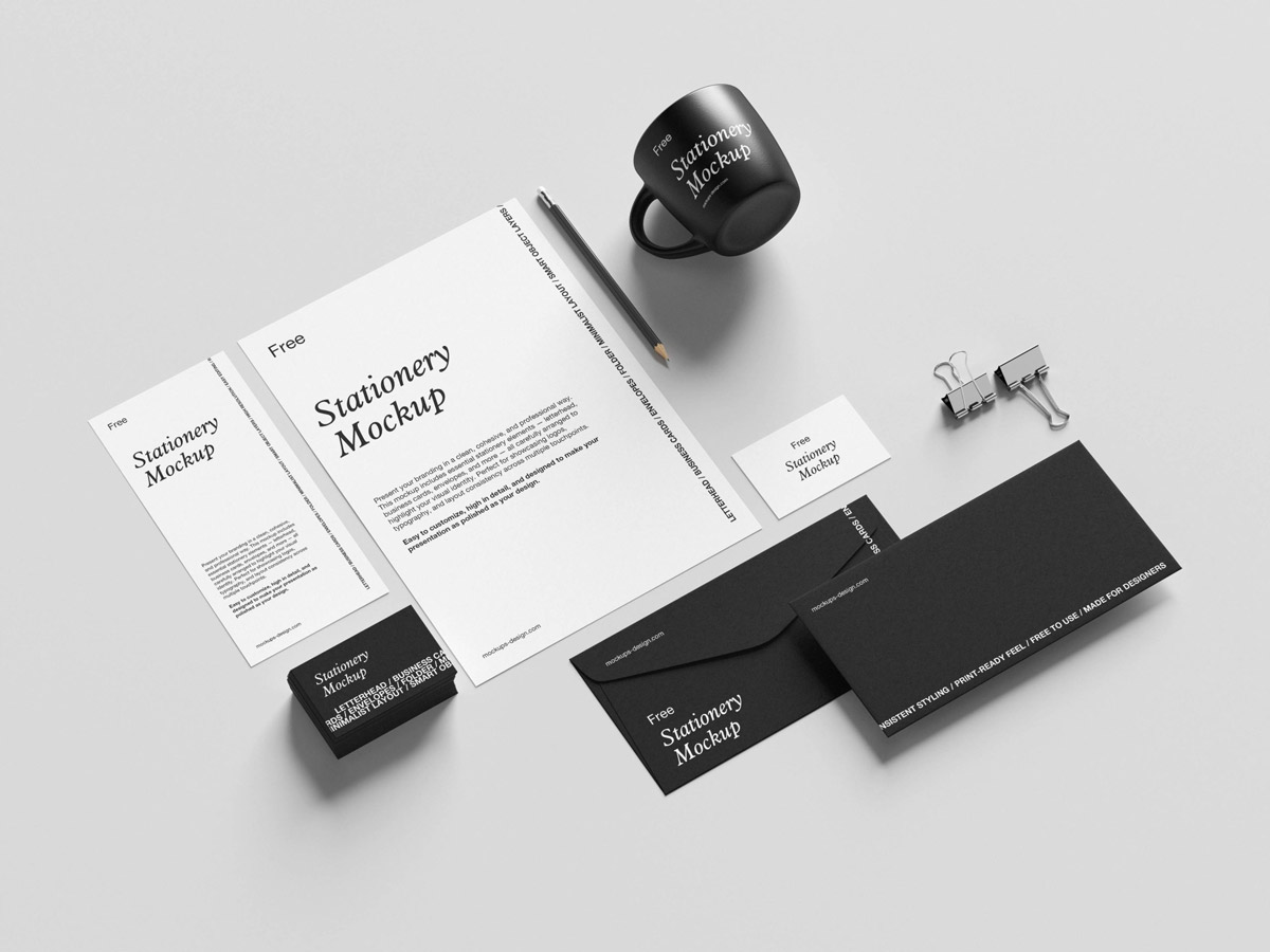 Free Minimal Branding Stationery Mockup