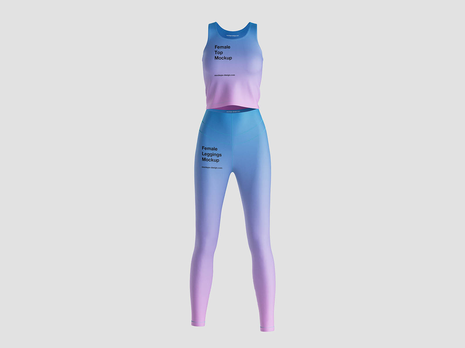 Free Female Top Leggings Mockup