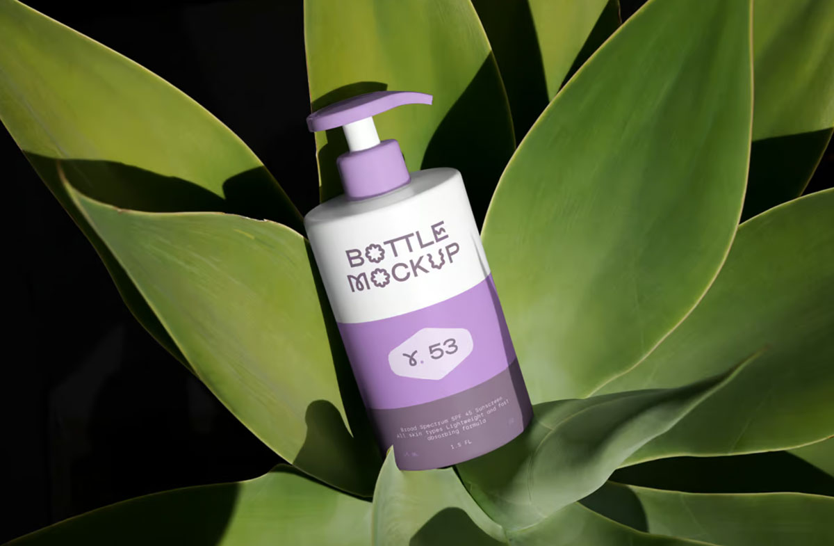 Free White Cosmetic Bottle Mockup