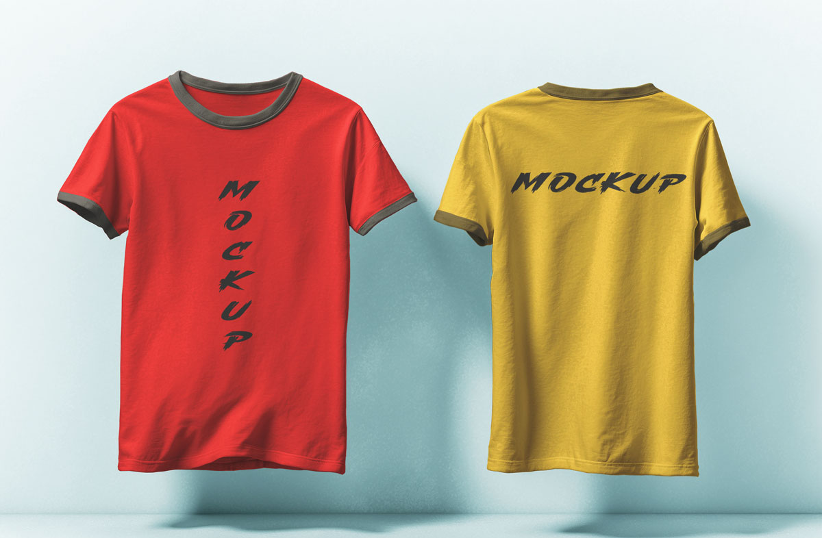 Free Front & Back T-shirt Mockups PSD