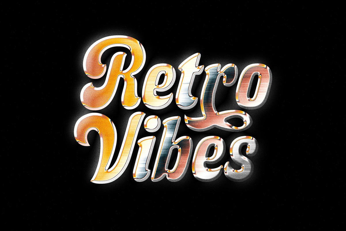 Free Retro Chrome Text Effect Free Retro Chrome Text Effect