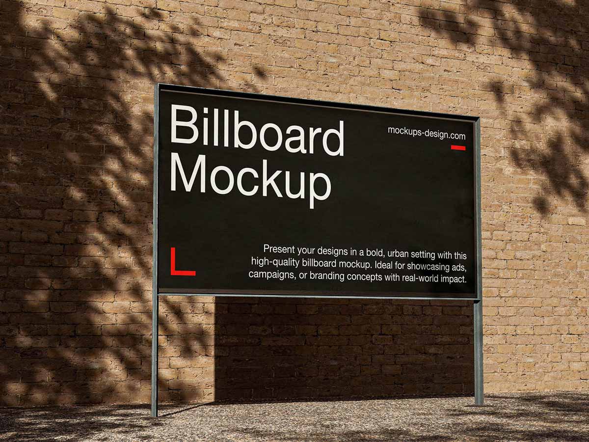 Free Urban Wall Billboard Mockup Free Urban Wall Billboard Mockup