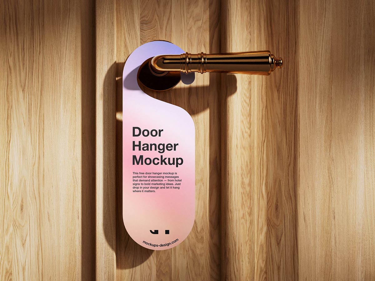 Free Elegant Door Hanger Mockup Free Elegant Door Hanger Mockup