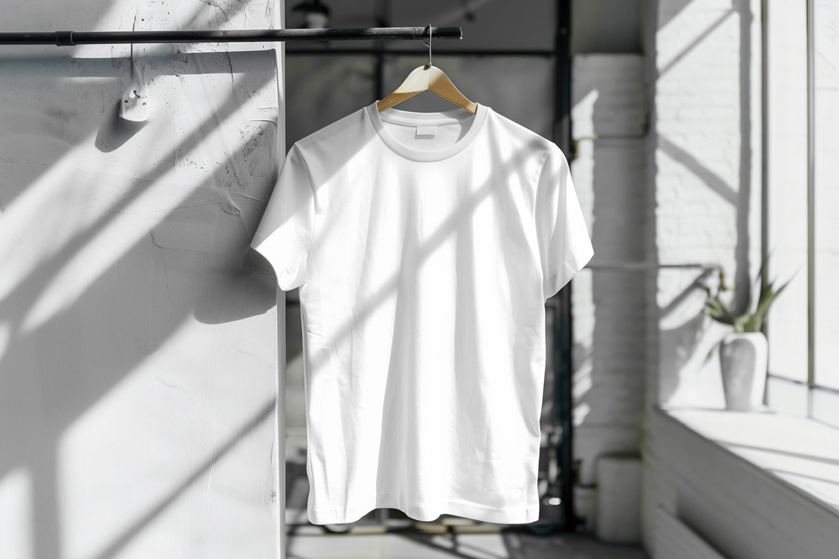 Free Indoor Light Hanging T-Shirt Mockup