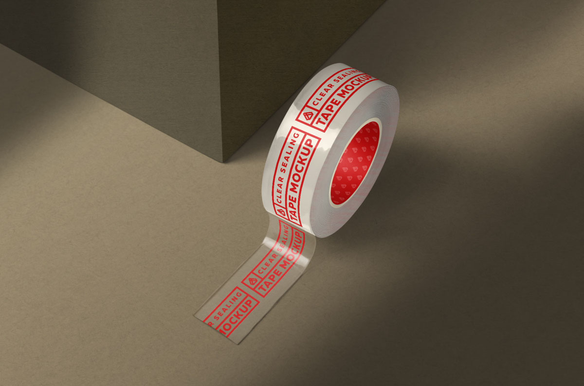 Free Clear Packaging Tape Mockup