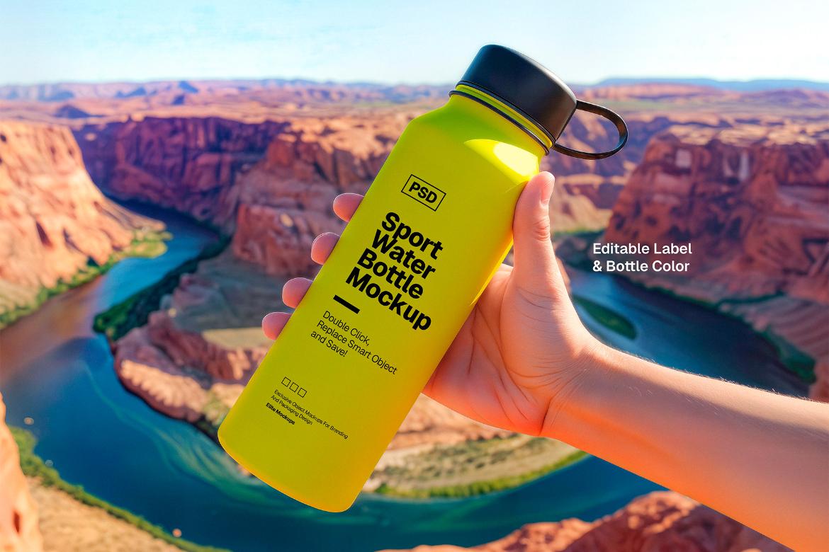 Free Sport Water Bottle Mockup