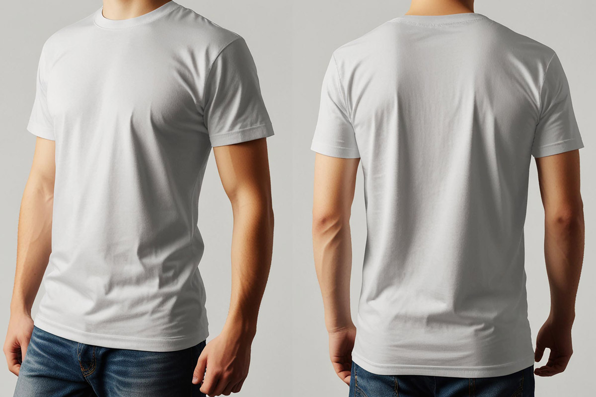 Free Front Back Man T-shirt Mockup