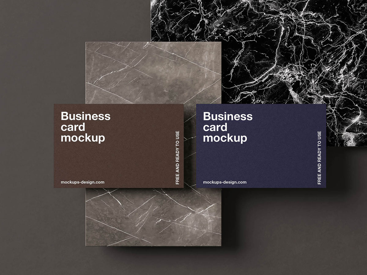 Free Marble Business Card Mockup PSD Free Marble Business Card Mockup PSD