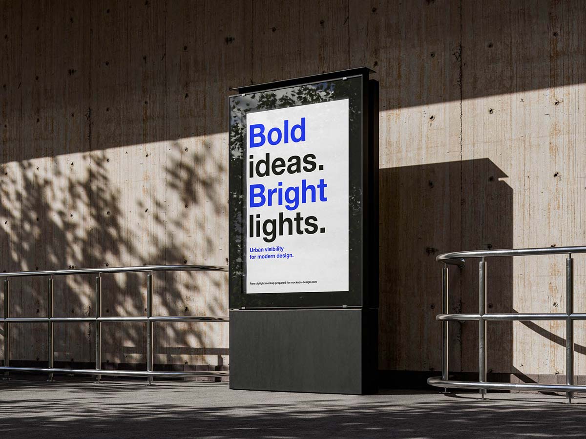 Free Modern Citylight Poster Mockup Free Modern Citylight Poster Mockup