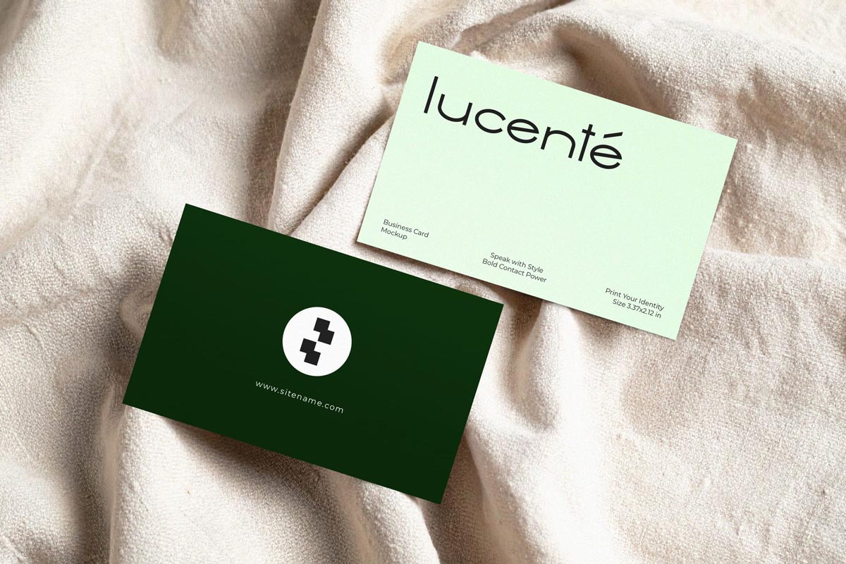 Free Soft Fabric Business Card Mockup Free Soft Fabric Business Card Mockup