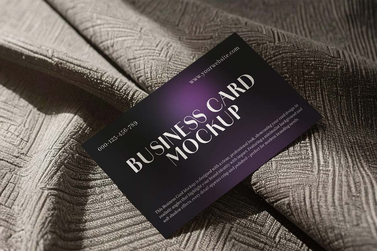 Free Textured Fabric Business Card Mockup Free Textured Fabric Business Card Mockup