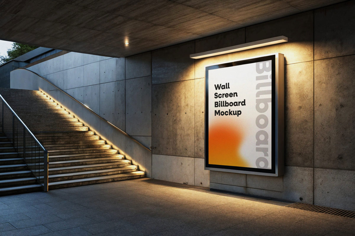 Free Urban Billboard Mockup Free Urban Billboard Mockup