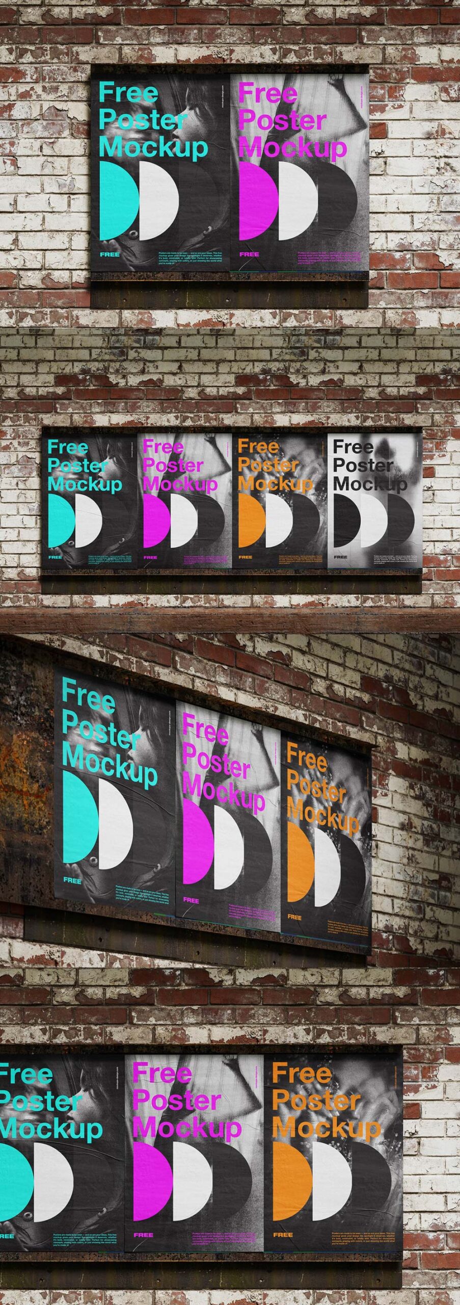 Free Urban Wall Poster Mockup Free Urban Wall Poster Mockup