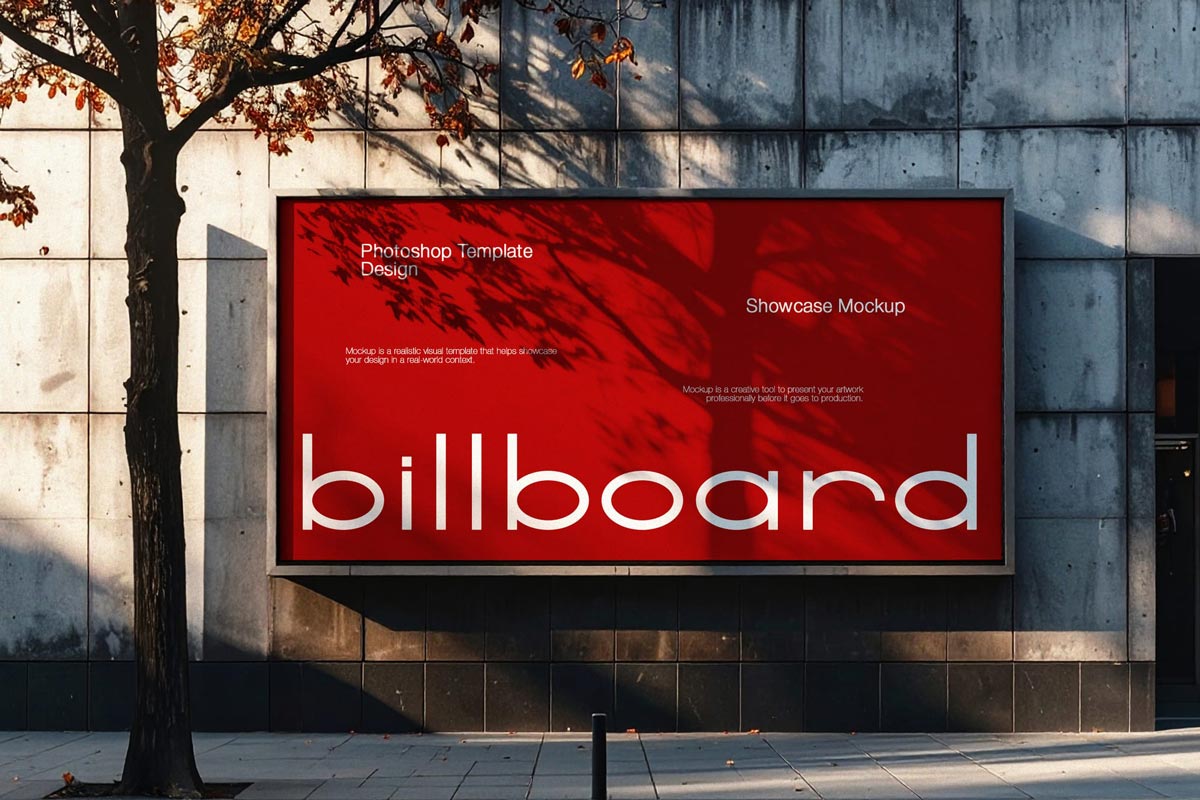 Free Sunlit Billboard Mockup