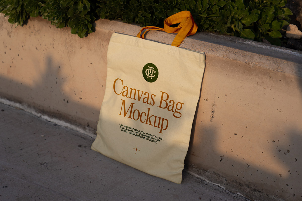 Free Wall Tote Bag Mockup