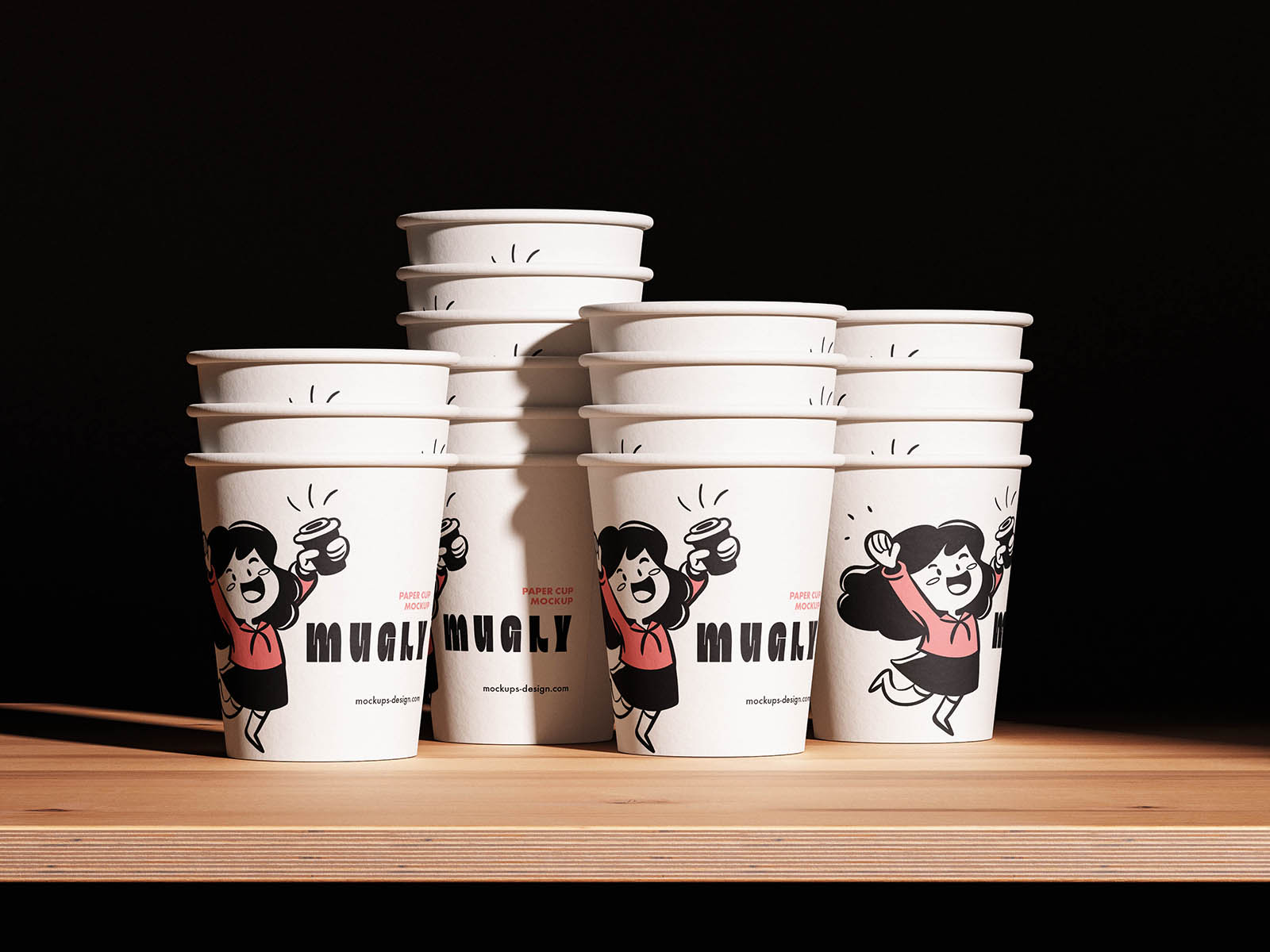 Free Stacked Paper Cup Mockup PSD Free Stacked Paper Cup Mockup PSD