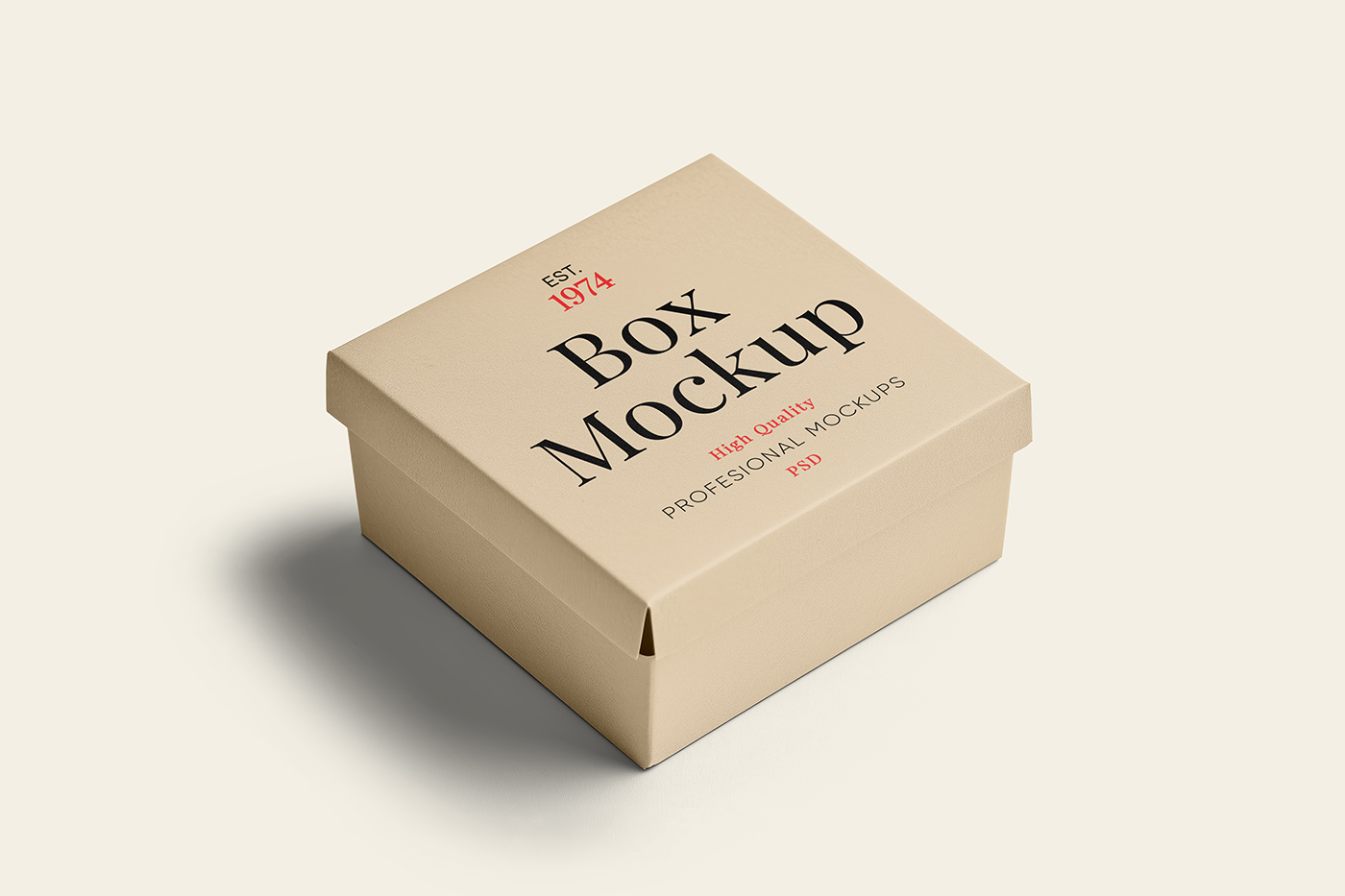 Free Perspective Square Box Mockup