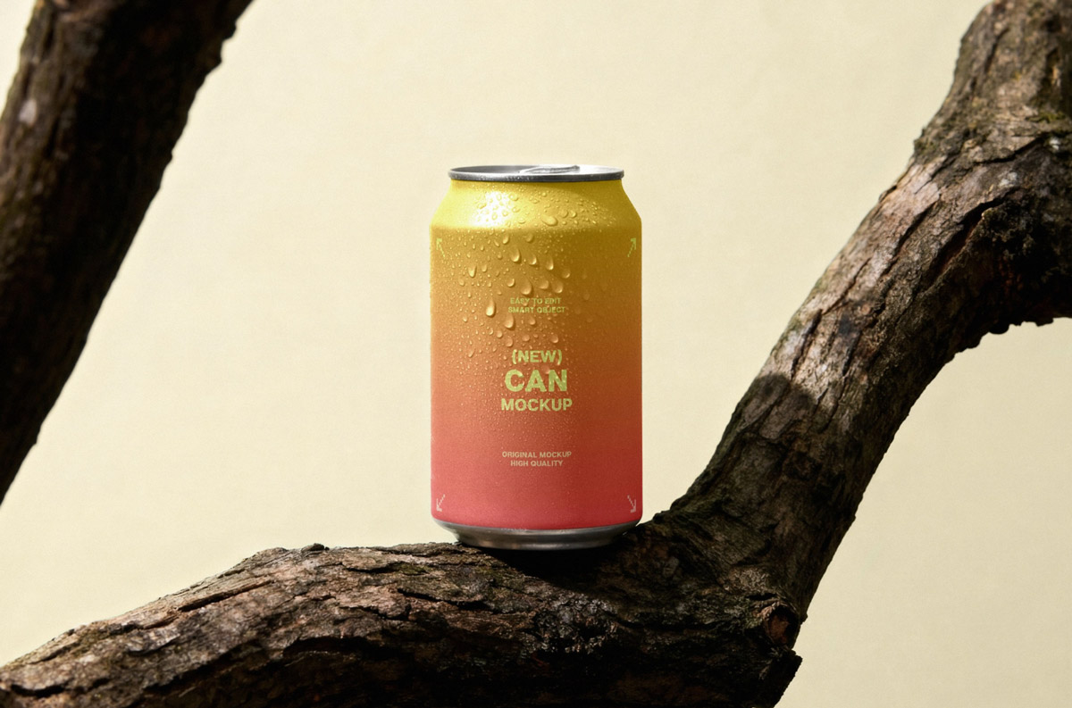 Free Aluminum Beverage Can Mockup