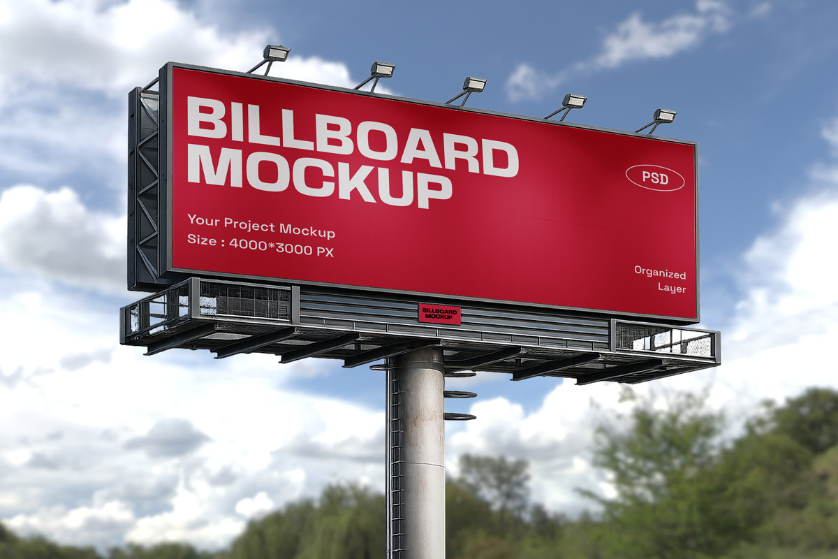 Free Outdoor Advertising Billboard Mockup Free Outdoor Advertising Billboard Mockup