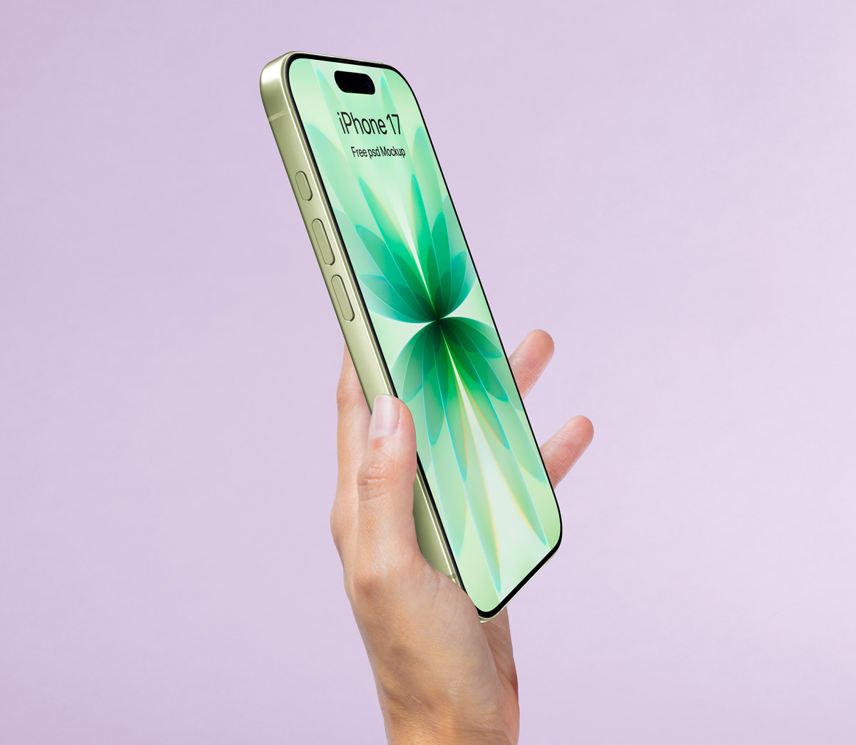 Free Hand Holding iPhone 17 Mockup