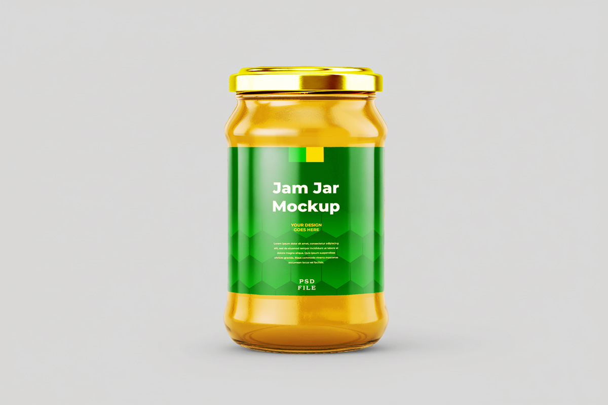Free Honey Jam Jar Mockup Free Honey Jam Jar Mockup