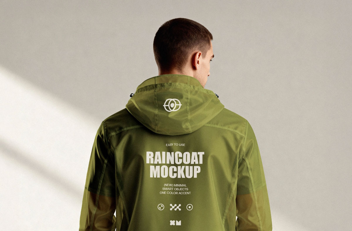 Free Hooded Raincoat Mockup