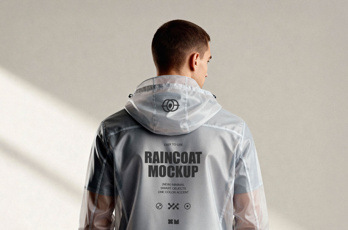 Free Hooded Raincoat Mockup