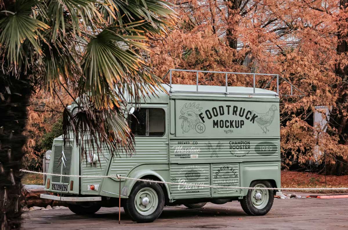 Free Citroen Food Truck Mockup