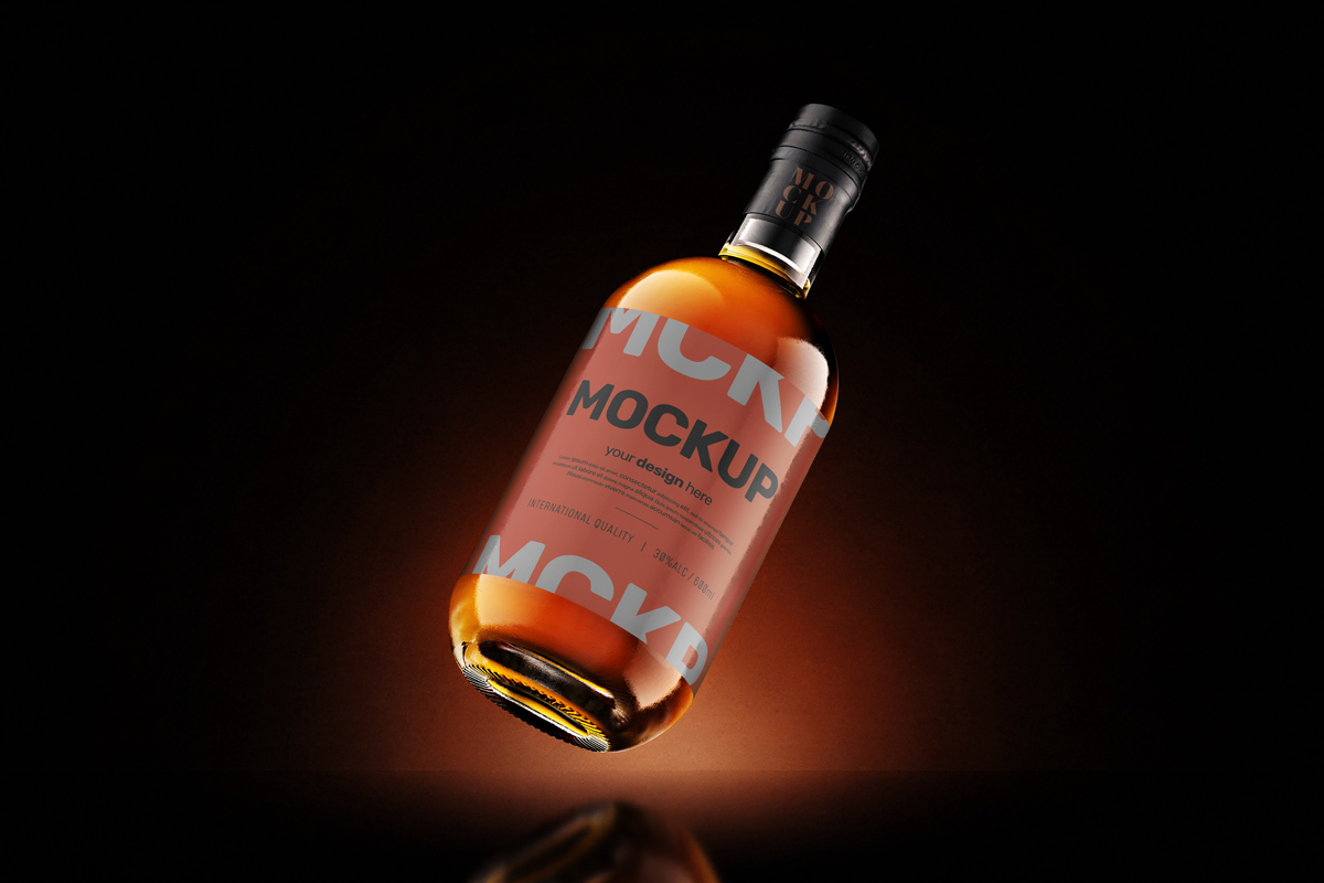 Free Whisky Bottle Mockup