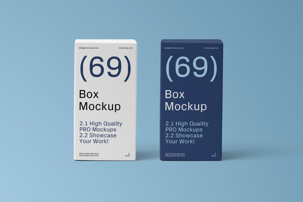Free Two Front View Box Mockup | Mockuptree