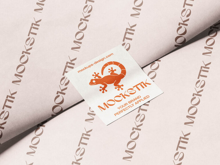 Square Box Sticker Free Flat Square Sticker Mockup