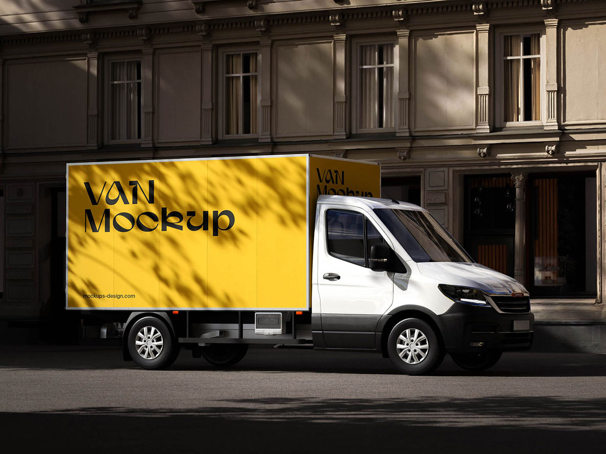 Free Body Delivery Van Mockup