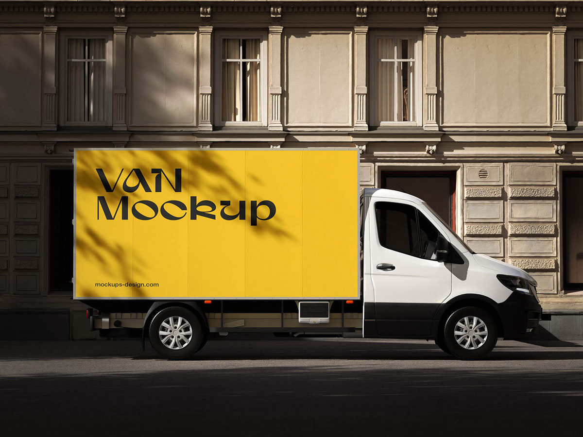 Free Body Delivery Van Mockup