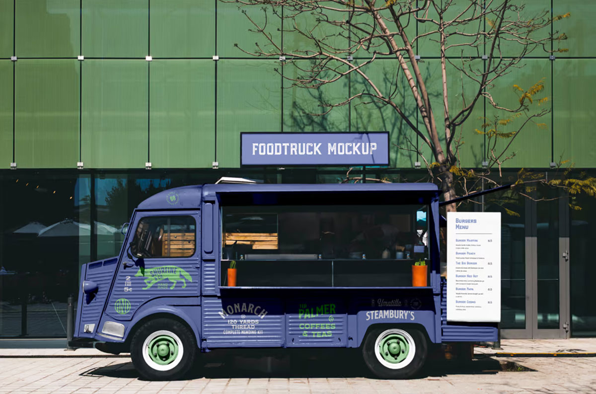 Free Vintage Food Truck Mockup