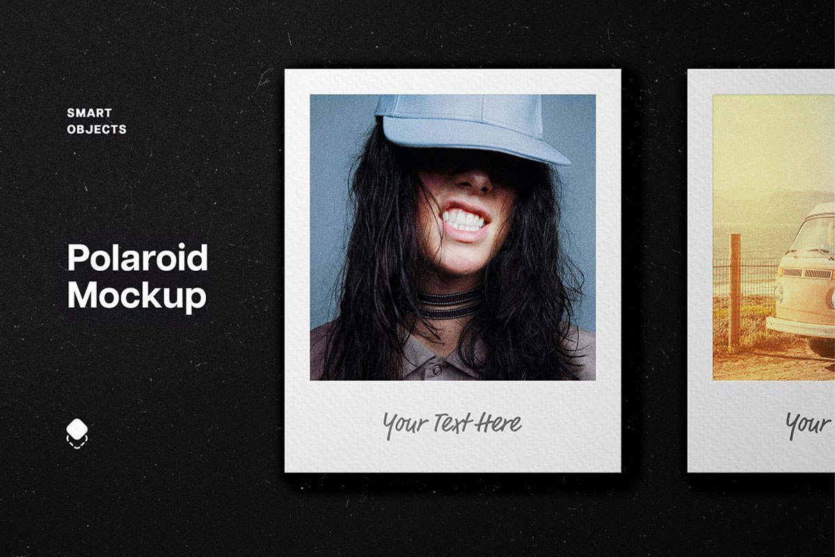 Free Frame Polaroid Mockup