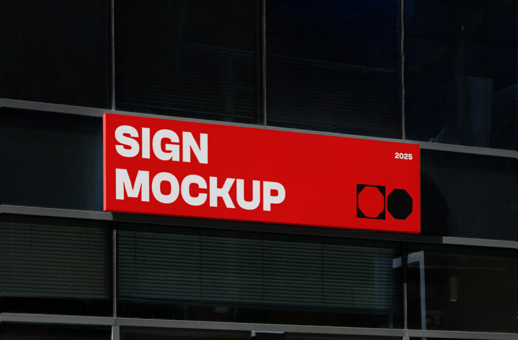 Free Horizontal Building Sign Mockup | Mockuptree