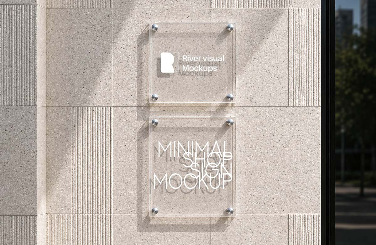 Free Minimal Shop Sign Mockup