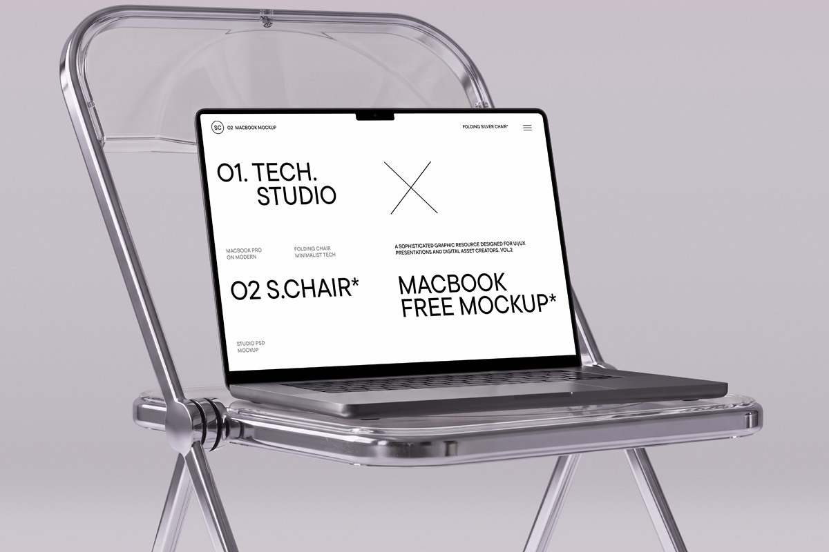 Free Modern Chair MacBook Pro Mockup