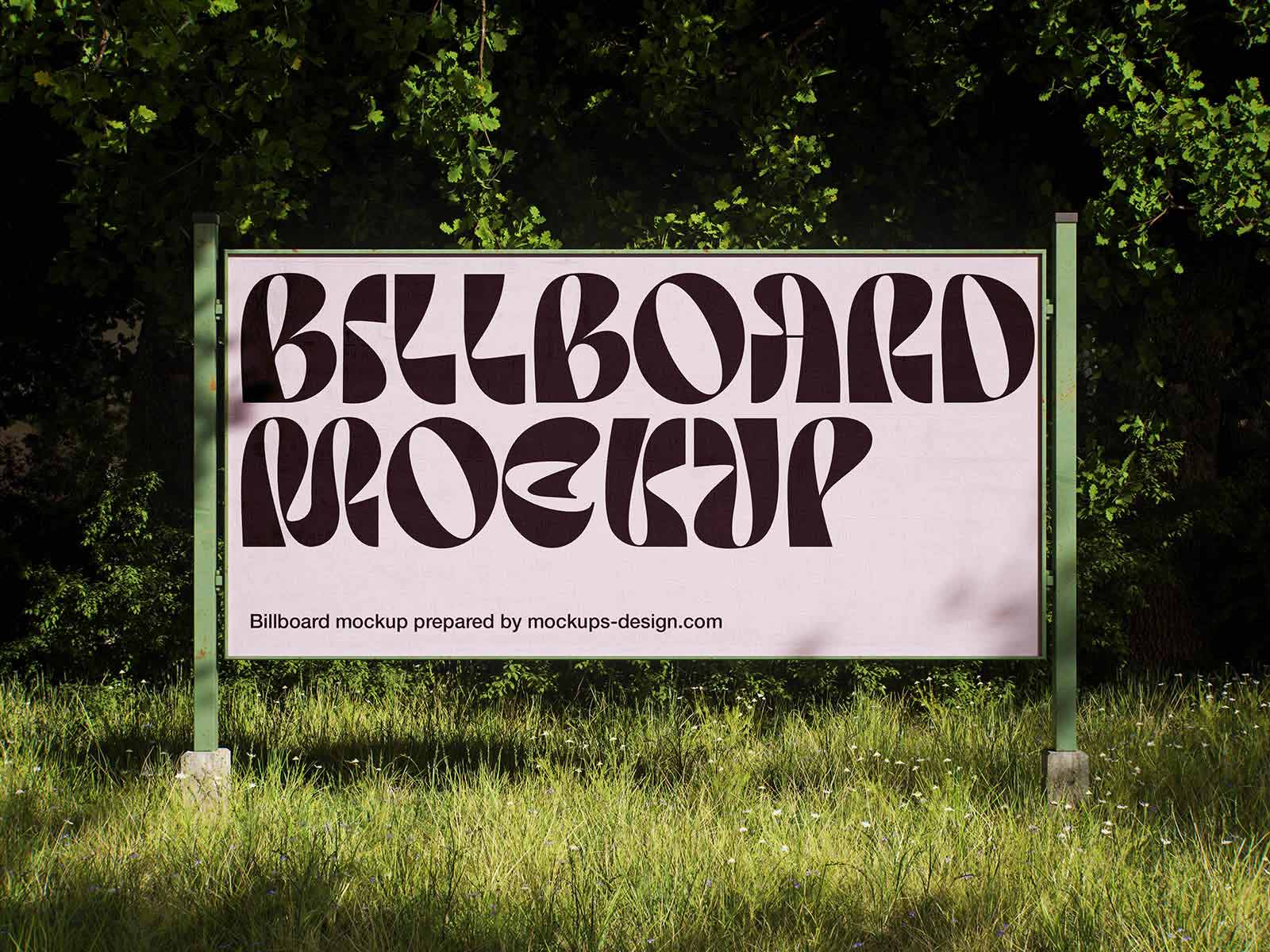 Free Roadside Billboard Mockup